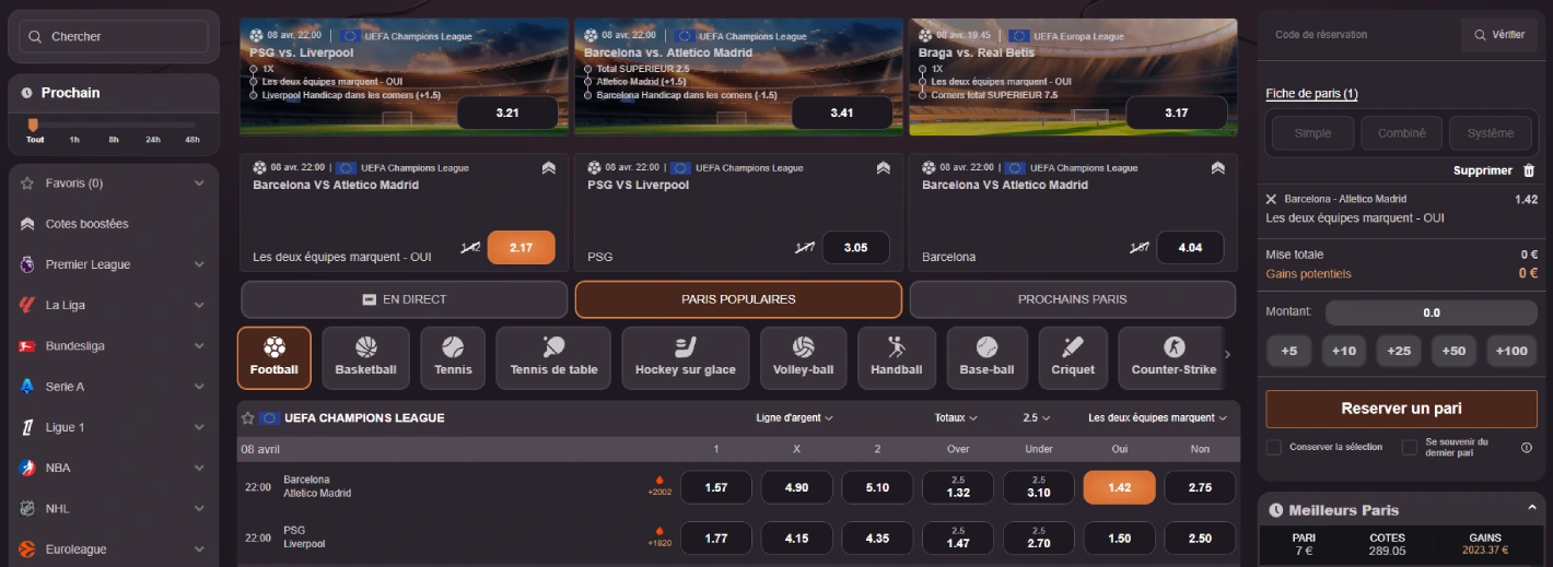 dragonia casino paris sportifs